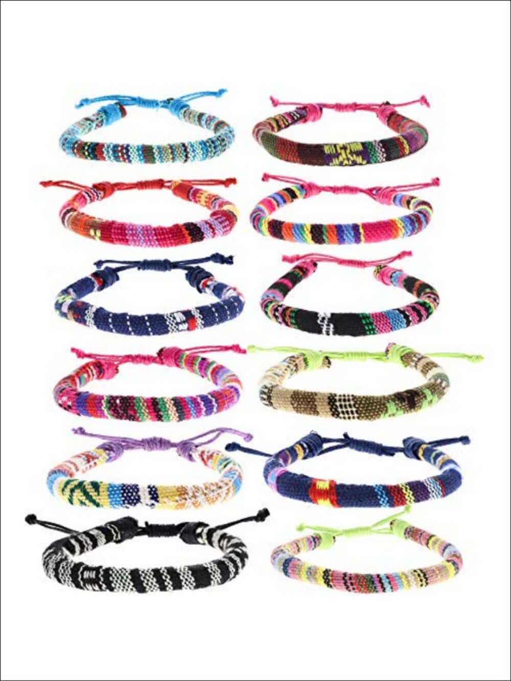 Woven Hippie Bracelets Adjustable Braided String Friendship Bracelet Set Boho